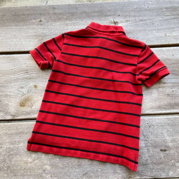 Polo Ralph Lauren Red Black Striped Shirt 4 - Picture 4 of 4